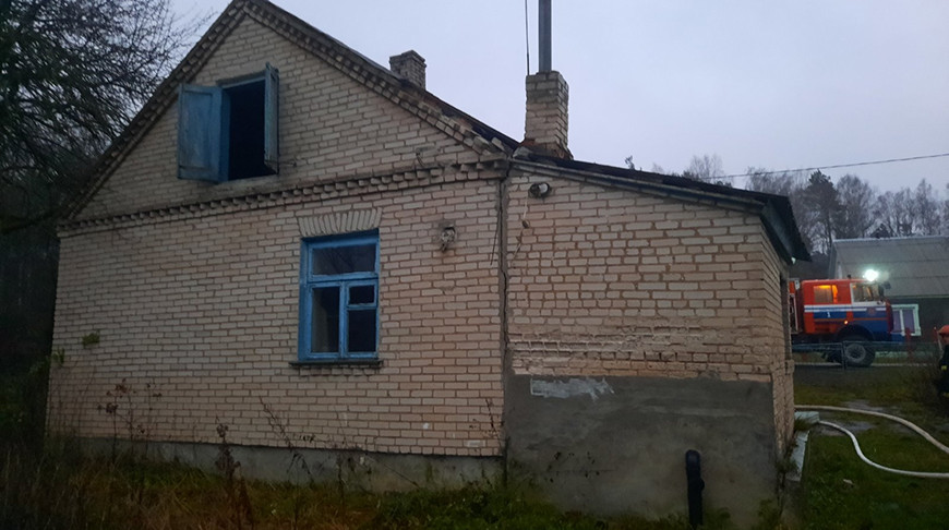 Пожар в жилом доме в деревне Вороны