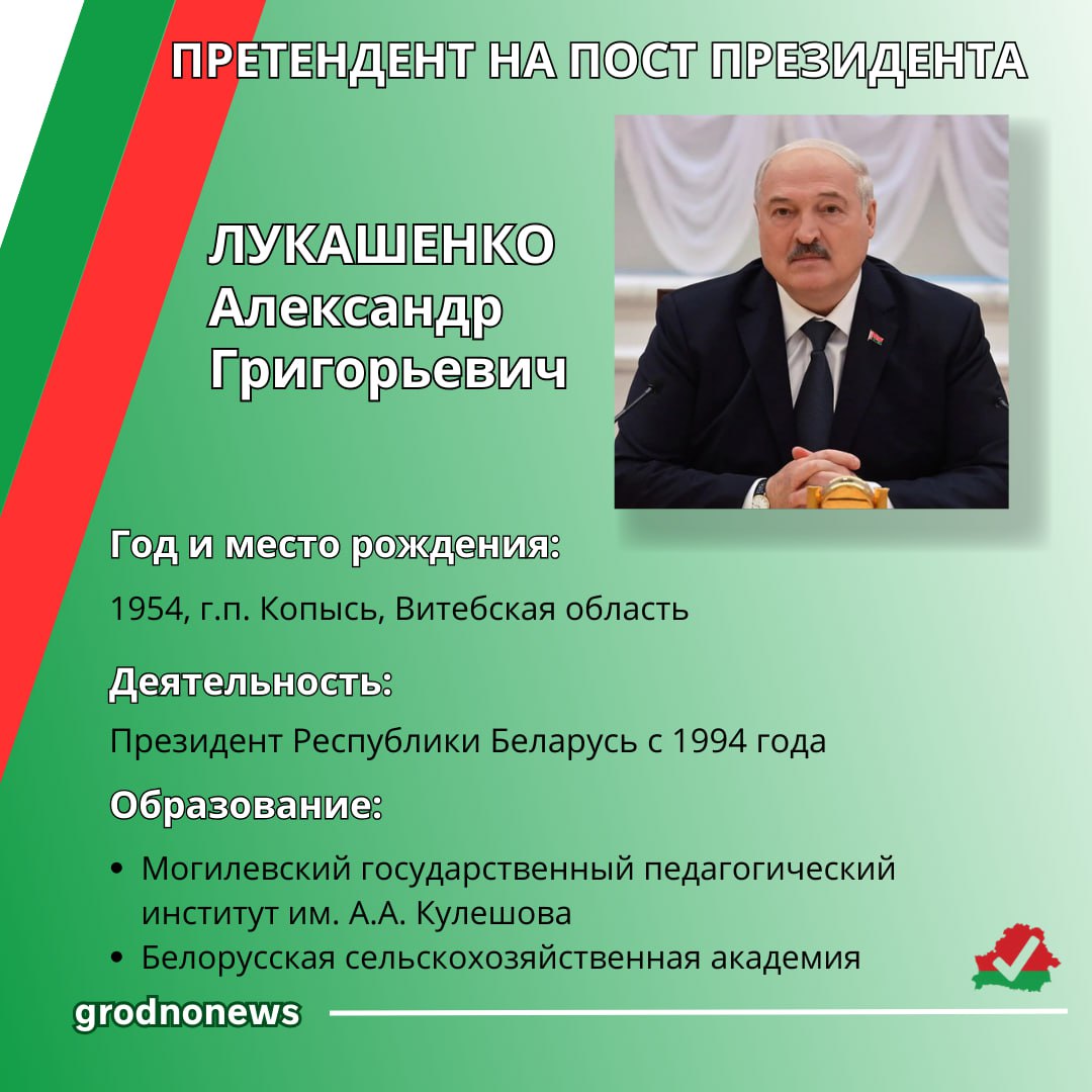 Претенденты на пост Президента Республики Беларусь