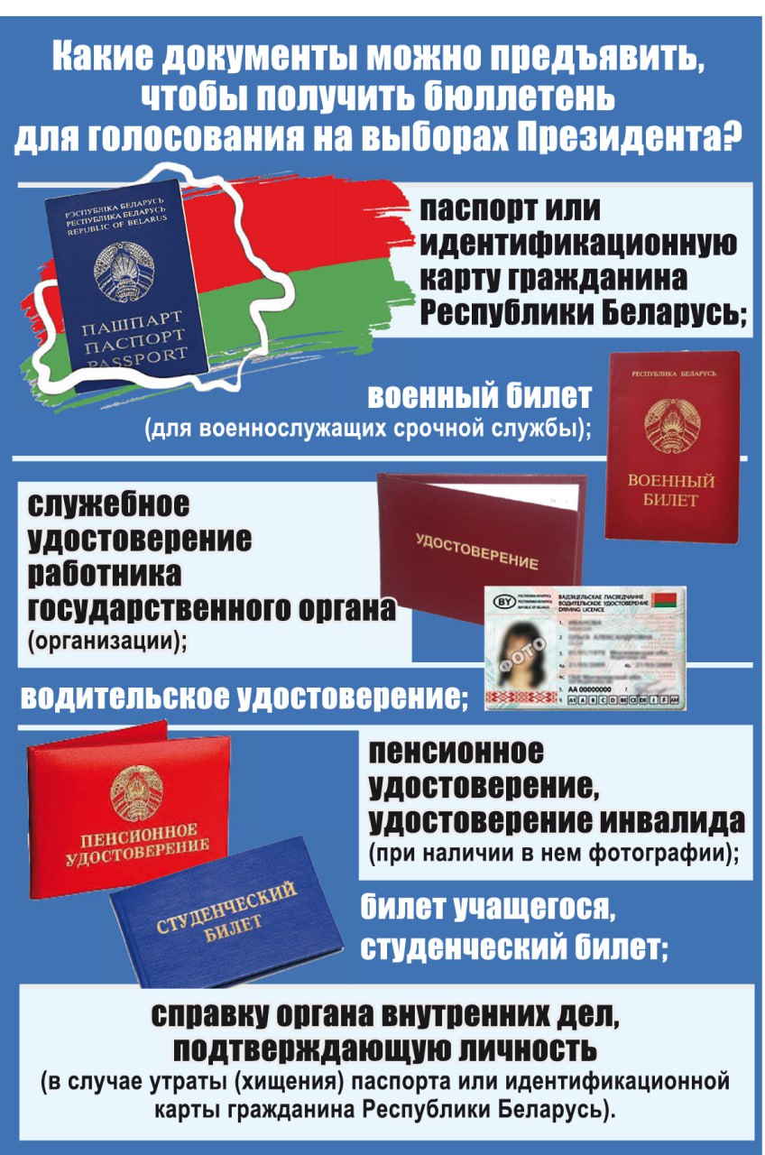 Какие документы можно предъявить, чтобы получить бюллетень для голосования на выборах Президента?