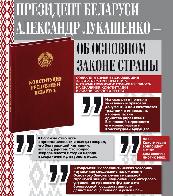 Президент Беларуси Александр Лукашенко - об основном законе страны